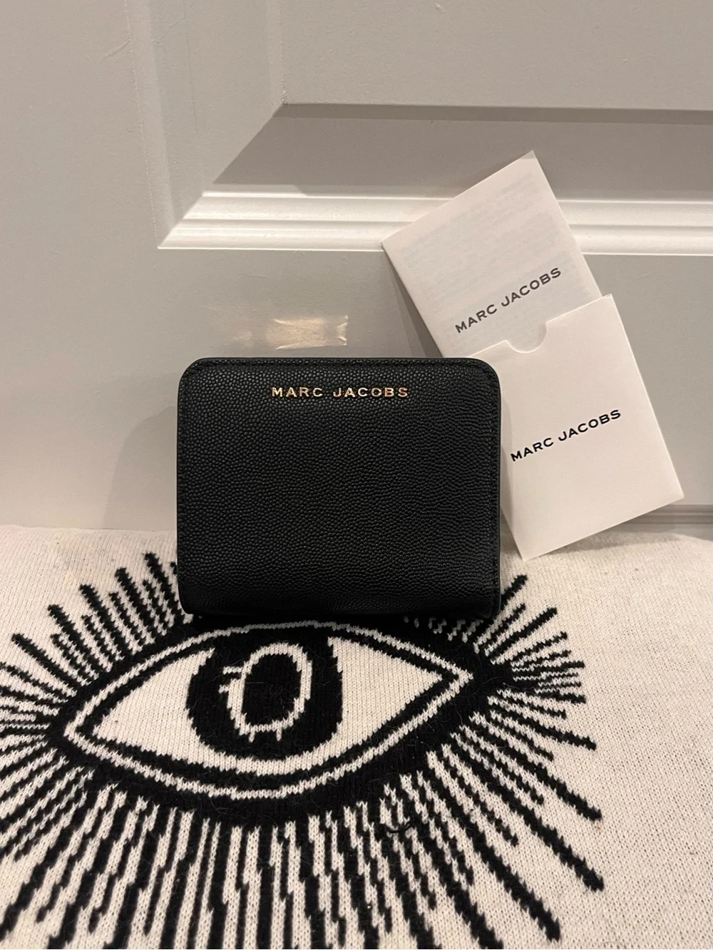 Marc Jacobs Black Pebbled Leather Bi-Fold Wallet